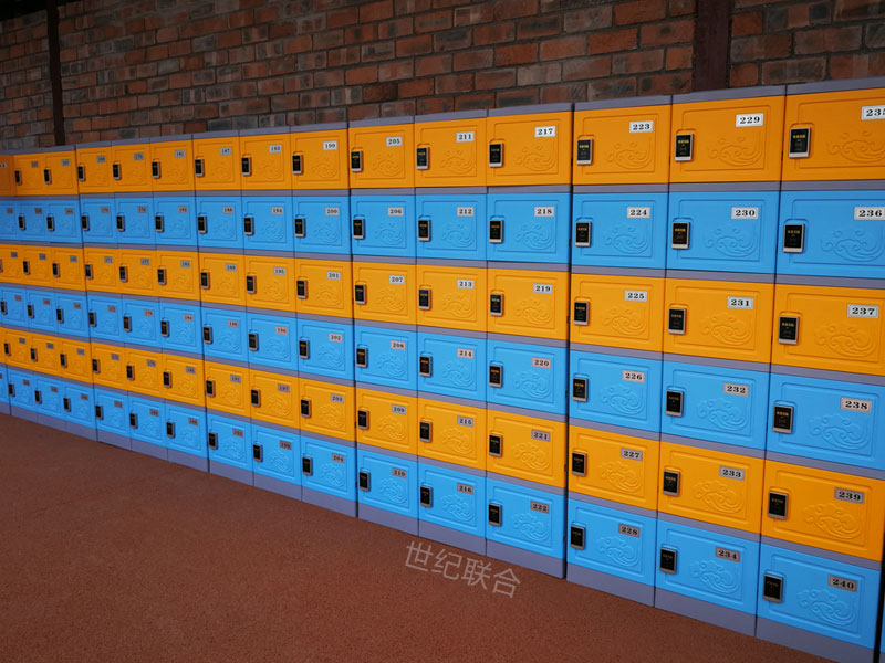 解決方案：六層柜繽紛橙配石墨藍+IC感應(yīng)鎖